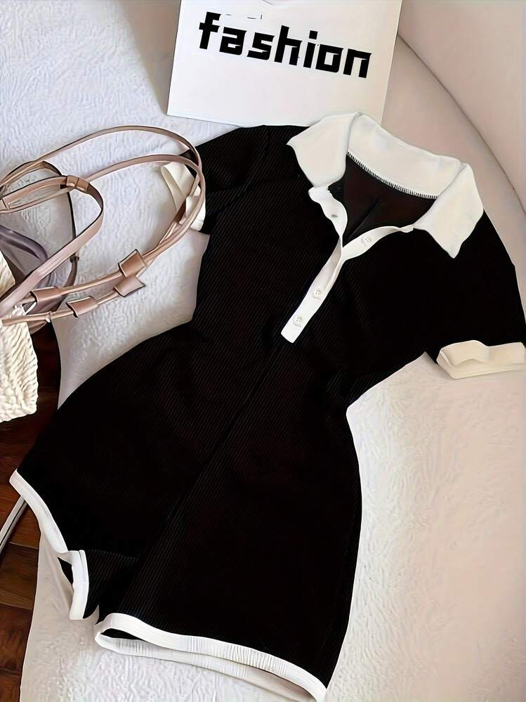 Ladies' Color Blocking Daily Wear Jumpsuit | SHEIN