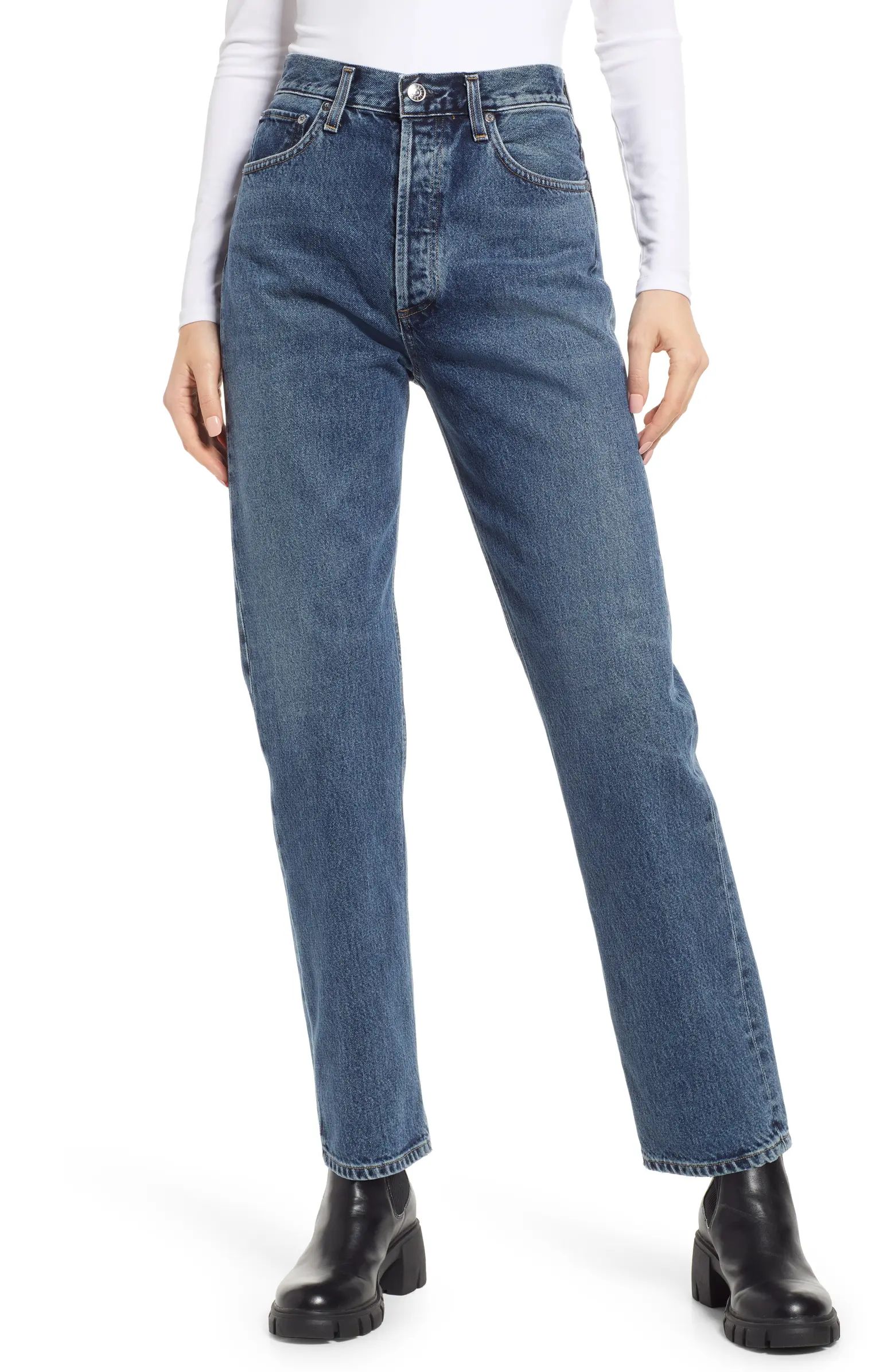 '90S Pinch Waist Straight Leg Jeans | Nordstrom