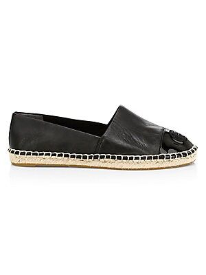 Logo Cap Toe Leather Espadrilles | Saks Fifth Avenue