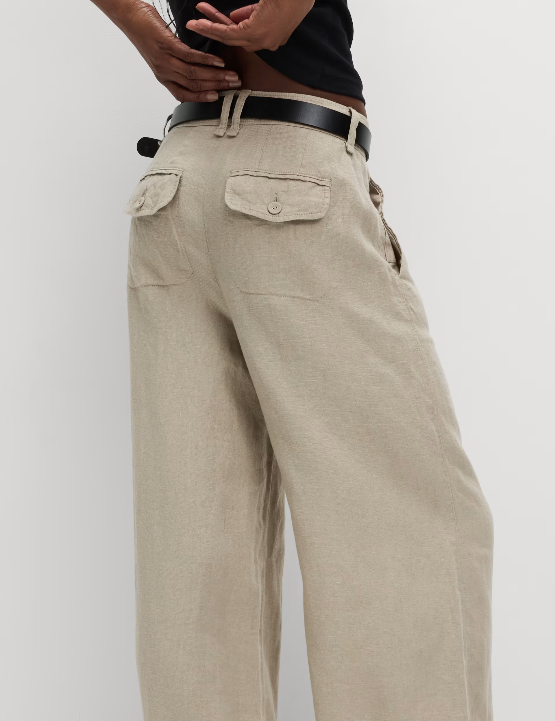 Pure Linen Wide Leg Trousers | Marks & Spencer (UK)