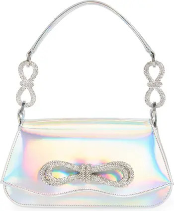 Mach & Mach Double Bow Holographic Leather Top Handle Bag | Nordstrom | Nordstrom