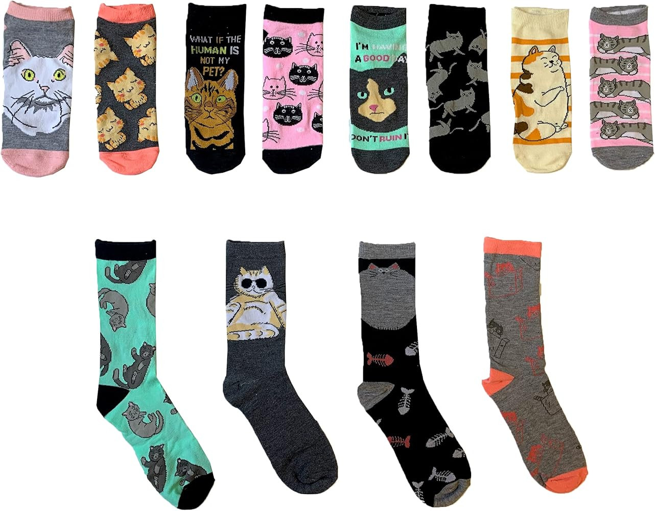 Hyp You Gotta Be Kitten Me Cats Juniors/Womens 12 Days of Socks in Advent Gift Box | Amazon (US)
