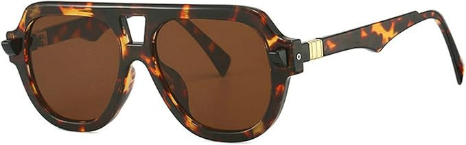 willochra Retro Double Bridges Pilot Men Rivets Sunglasses Fashion Clear Gradient Shades UV400 Wo... | Amazon (US)