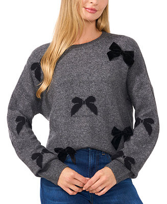 CeCe Women's Bow Appliqué Sweater - Macy's | Macy's