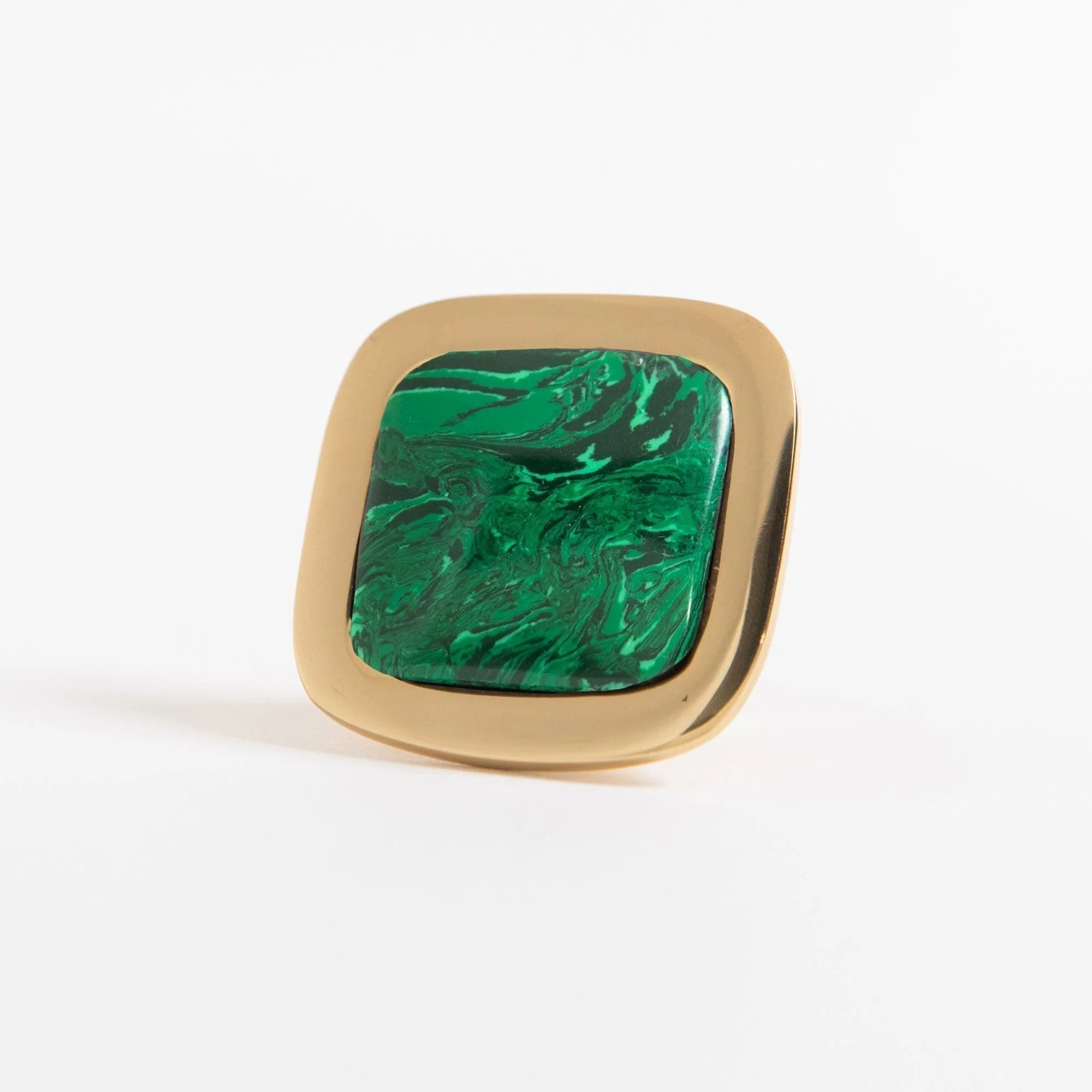 Benson Custom Knob - Polished Brass Hardware with Gemstones - In Stock | Modern Matter