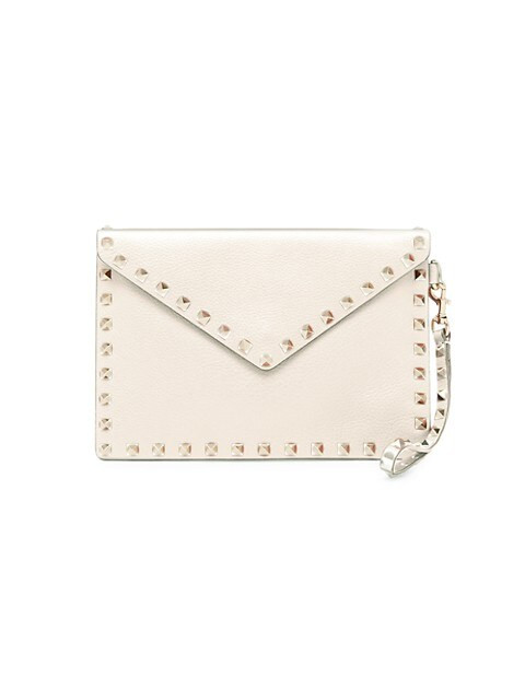 Medium Rockstud Leather Flat Pouch | Saks Fifth Avenue