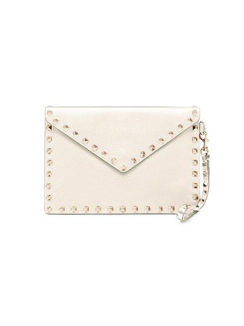 Medium Rockstud Leather Flat Pouch | Saks Fifth Avenue (UK)