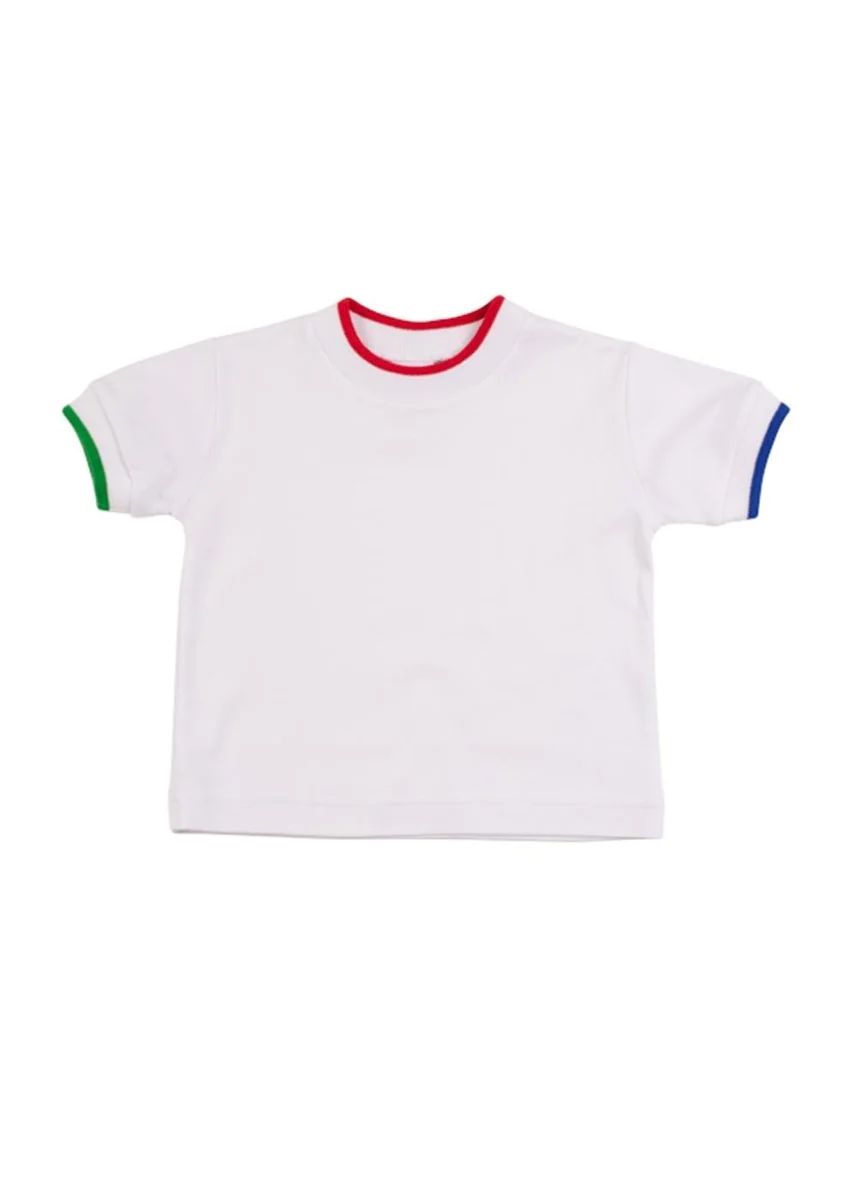 White T-Shirt With Multi Tipping | Florence Eiseman