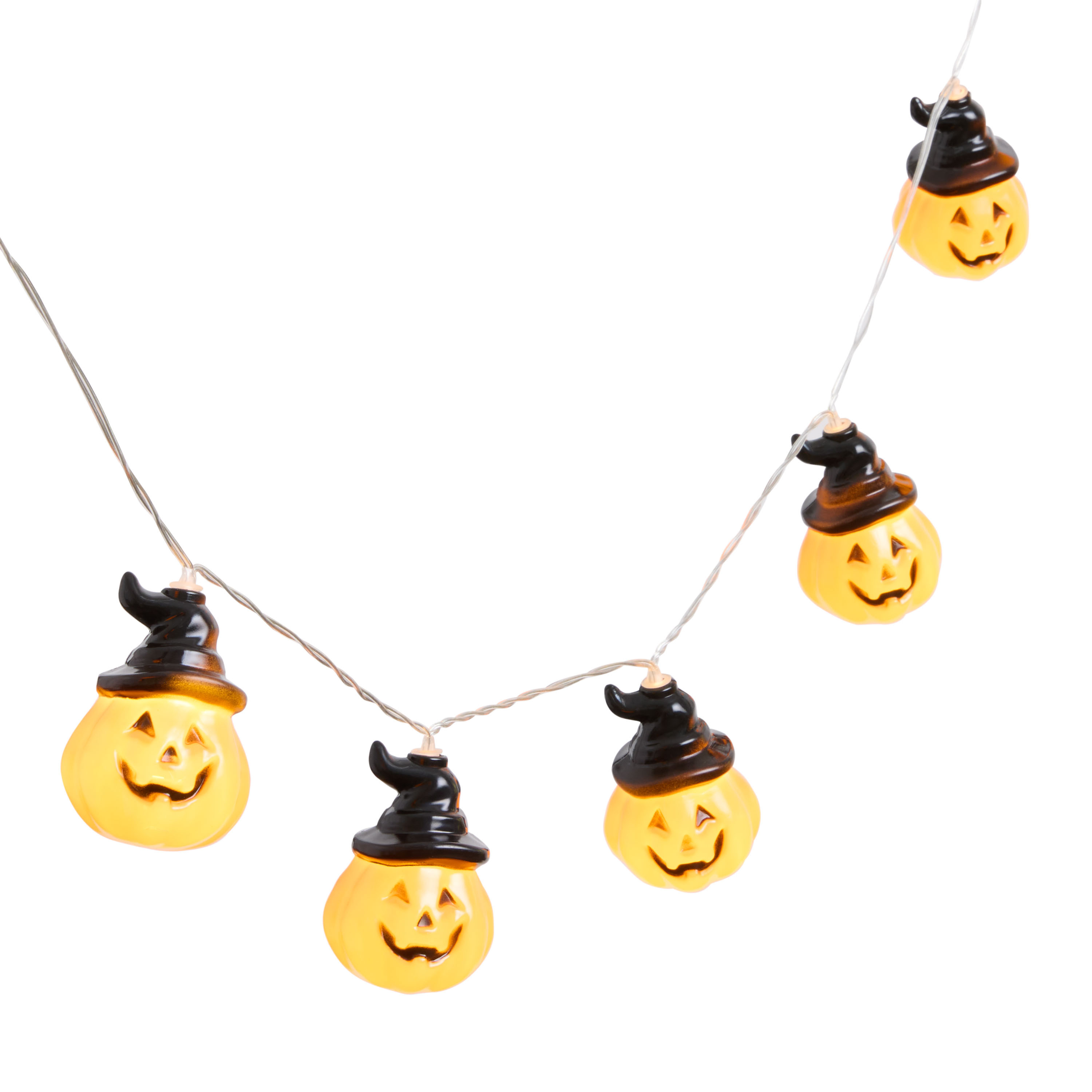 Halloween Pumpkin Witch LED Battery Operated String Lights | World Market