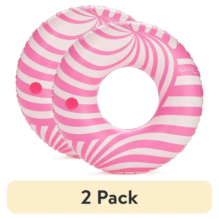 (2 pack) Float Life by Funboy Pink Twist Pool Float, Cup-Holder, 43'' Oversized, Adults & Childre... | Walmart (US)