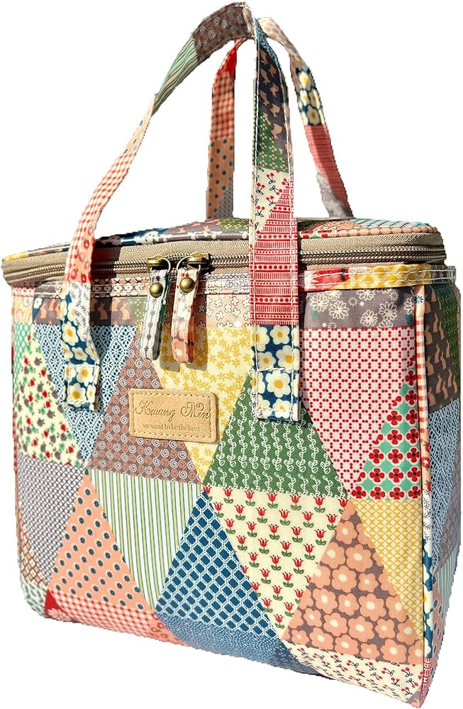 Kwang Min Floral Insulated Lunch Bag for Women,Reusable Lunch Box,Large Cooler for Office,Picnic ... | Amazon (US)