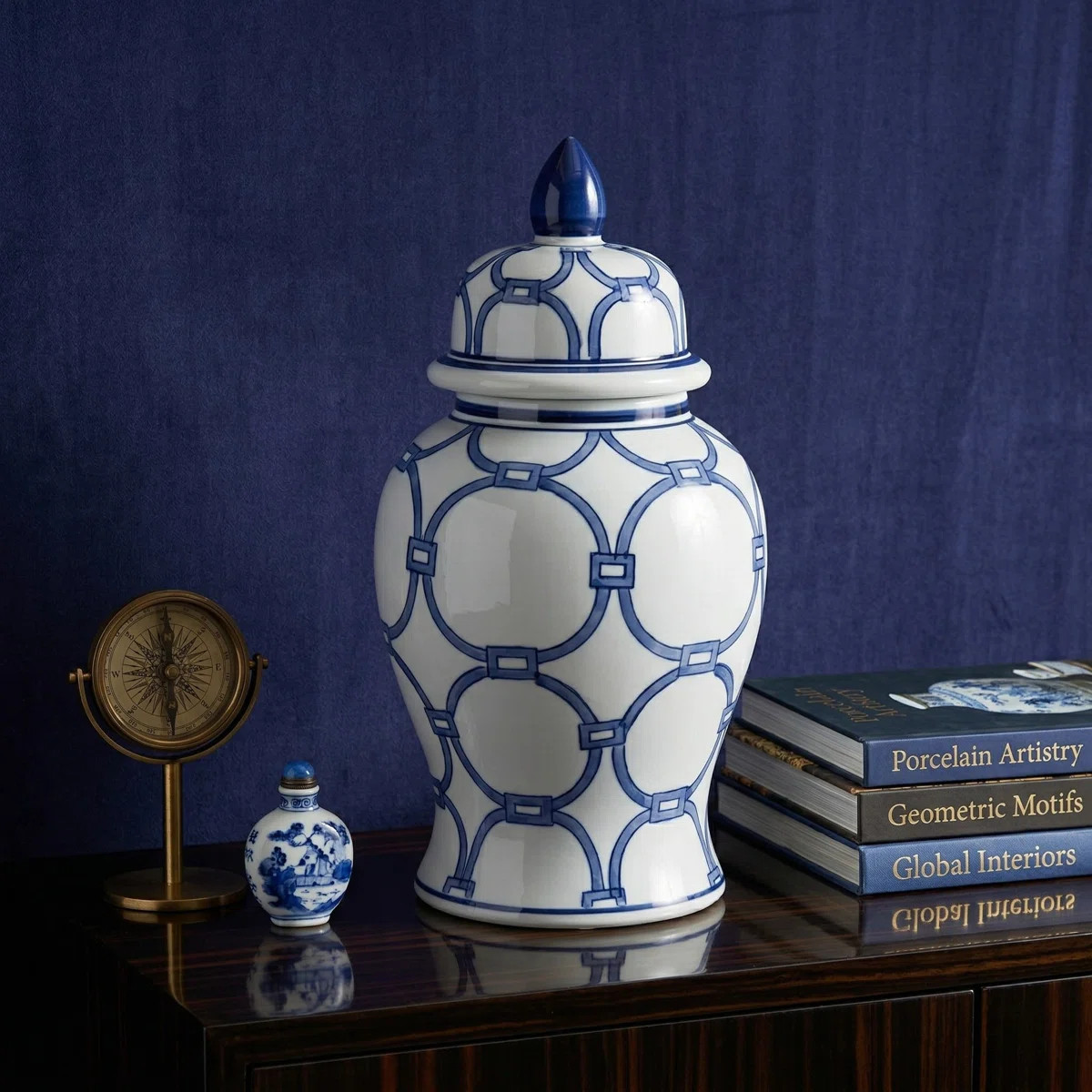 Cinya Ceramic Vase and Decorative Temple Jar with Lid - Elegant Flower Vase for Home Decor | Wayfair North America