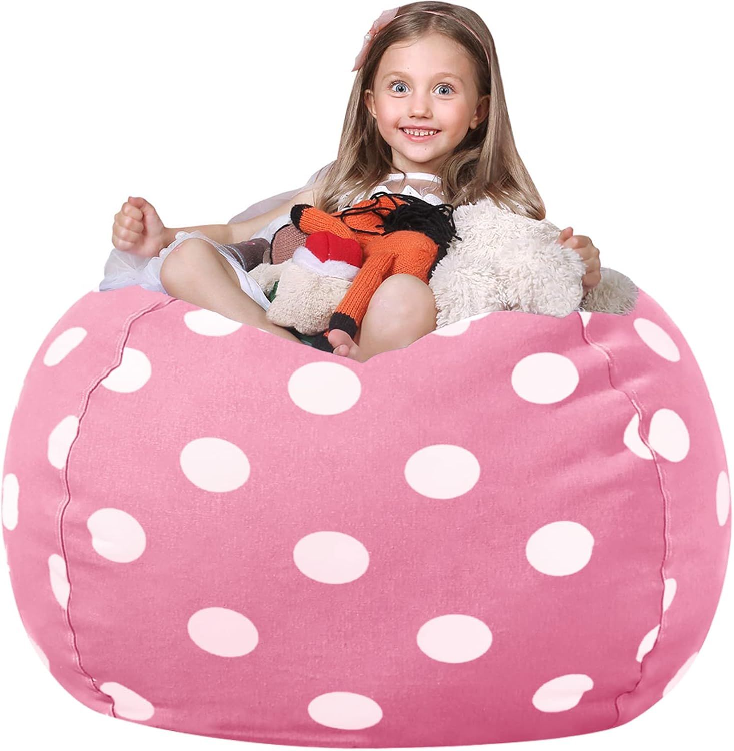 Wekapo Stuffed Animal Storage Bean Bag Chair Cover for Kids | Stuffable Zipper Beanbag for Organi... | Amazon (US)