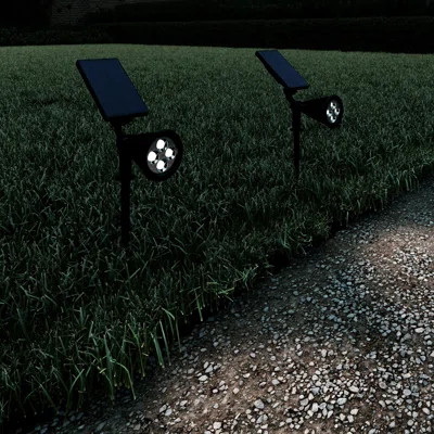 Solar Outdoor Lights - LED Solar Spot Lights with Auto On/Off - In-Ground or Wall-Mount Lights | Wayfair Professional