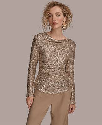 Donna Karan New York Women's Long Sleeve Top - Macy's | Macy's