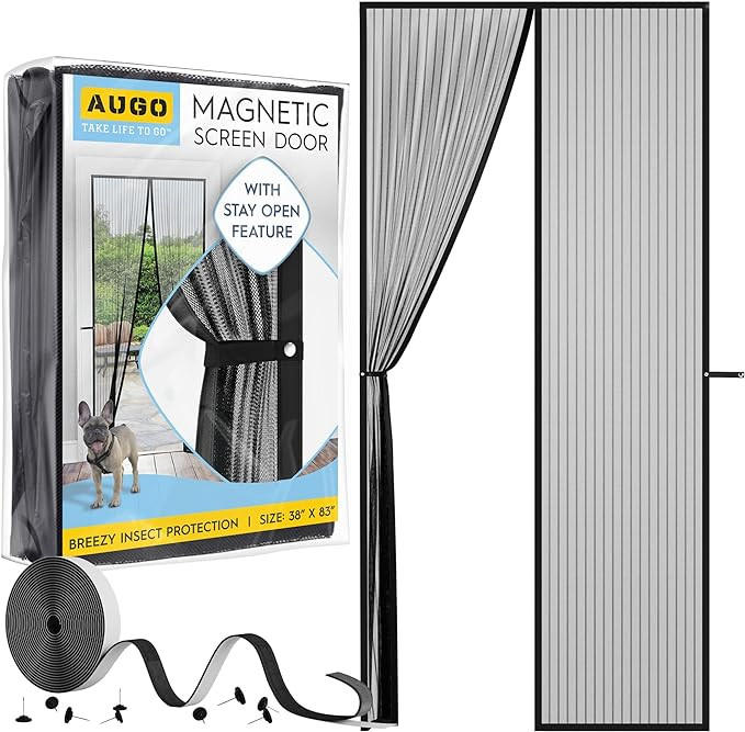 AUGO Magnetic Screen Door - Self Sealing, Heavy Duty, Hands Free Mesh Partition Keeps Bugs Out - ... | Amazon (US)