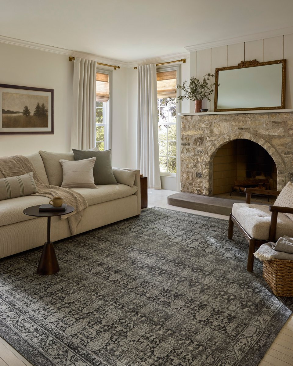 Wimberly WYM-04 Granite/Cream Hand-Tufted Printed Area Rug | Rugs Direct