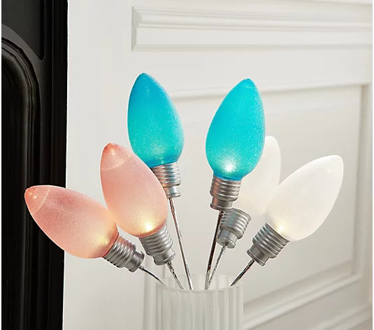 Mr. Christmas Set of 2 Oversized Illuminated C9 Tree Picks - QVC.com | QVC
