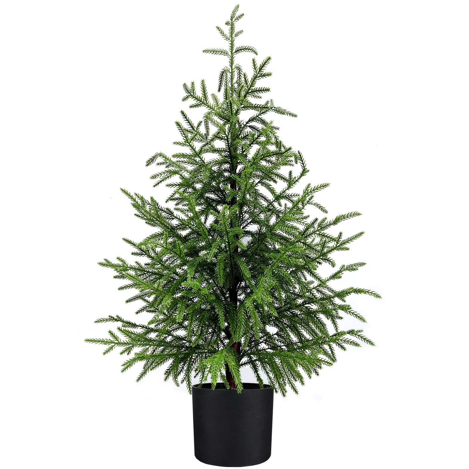 3FT Artificial Norfolk Pine Christmas Tree Real Touch Faux Tree with Black Pot, Realistic Indoor ... | Amazon (US)