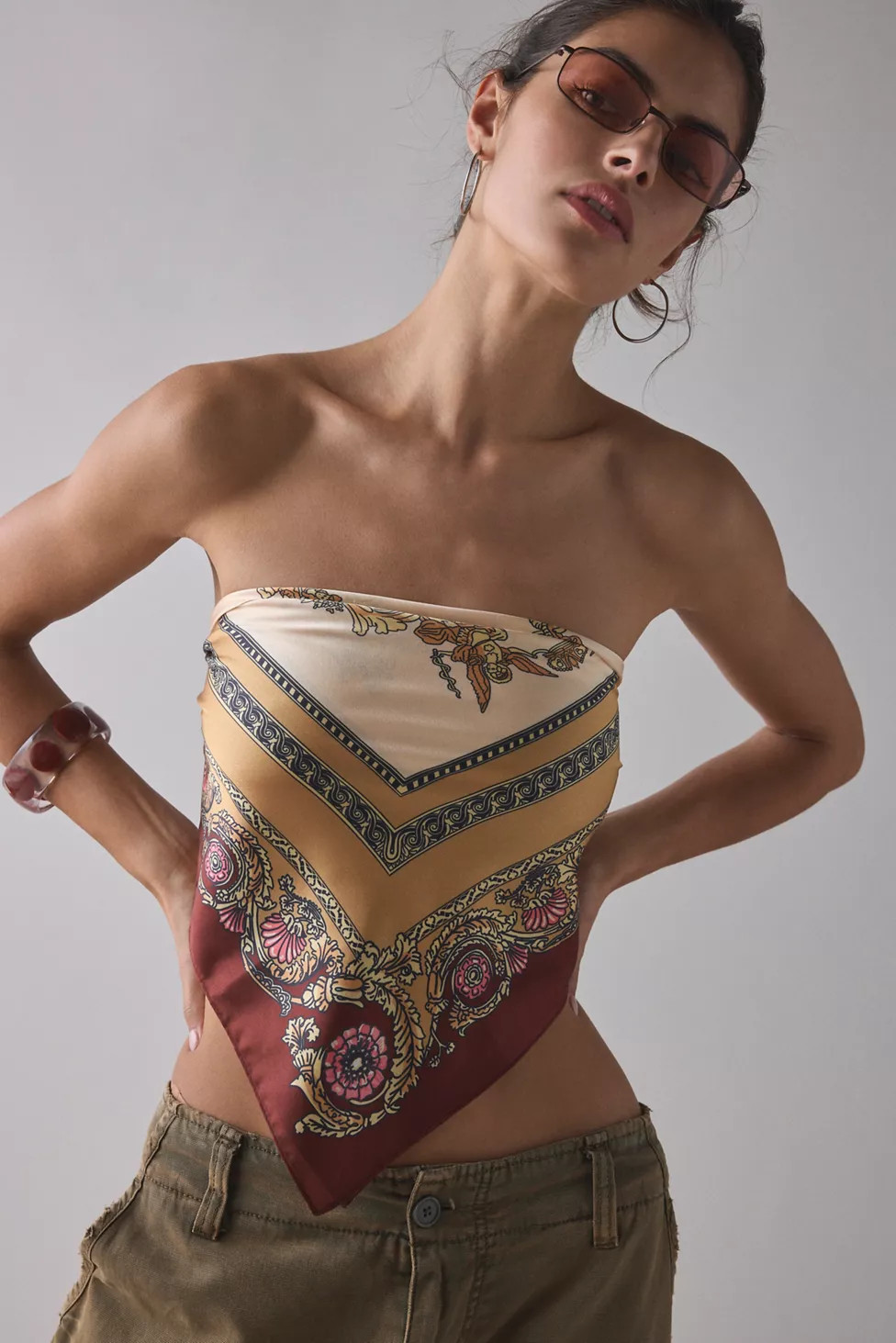 Ornate Patterned Silky Scarf | Urban Outfitters (US and RoW)