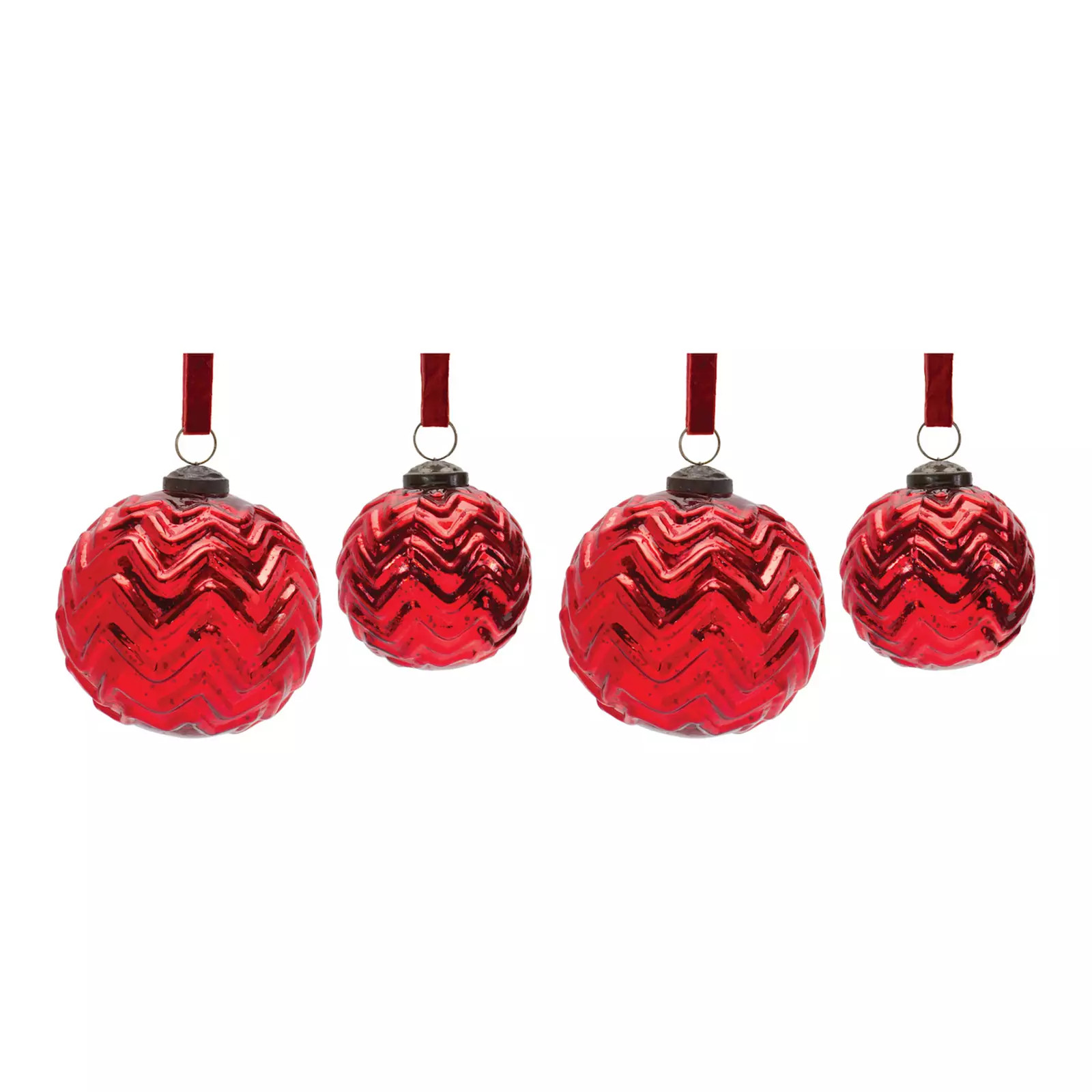 Melrose 4-pc. Red Mercury Glass Ball Christmas Ornament Set | Kohl's