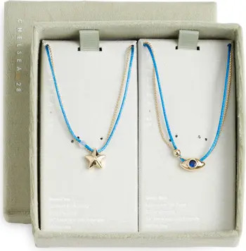 Set of 2 Demi Fine Mommy & Me Evil Eye Cord Pendant Necklaces | Nordstrom