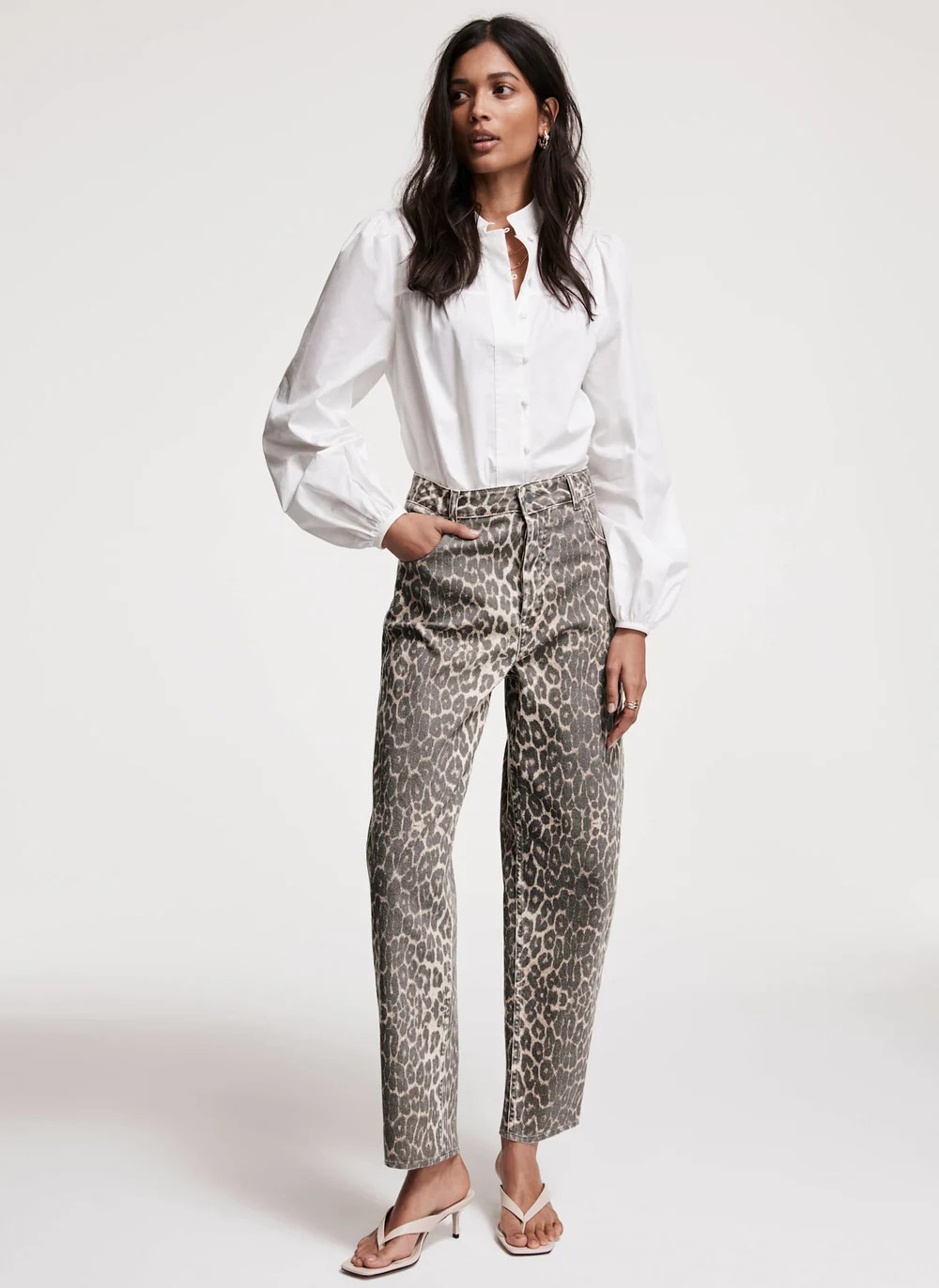 Leopard Print Barrel Leg Jeans | Mint Velvet - US