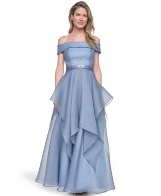 Women's Off-Shoulder Handkerchief Ball Gown | Macy's