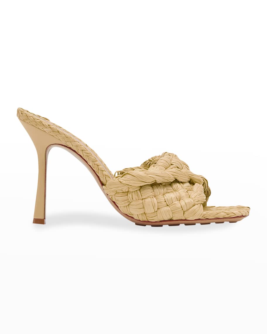 Bottega Veneta Raffia Stretch Sandals | Neiman Marcus