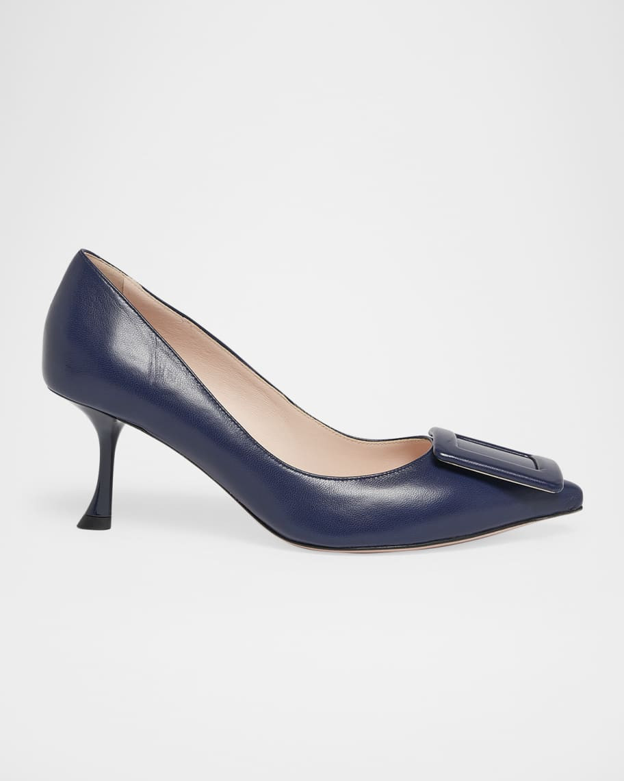 Roger Vivier Viv In The City Leather Buckle Pumps | Neiman Marcus