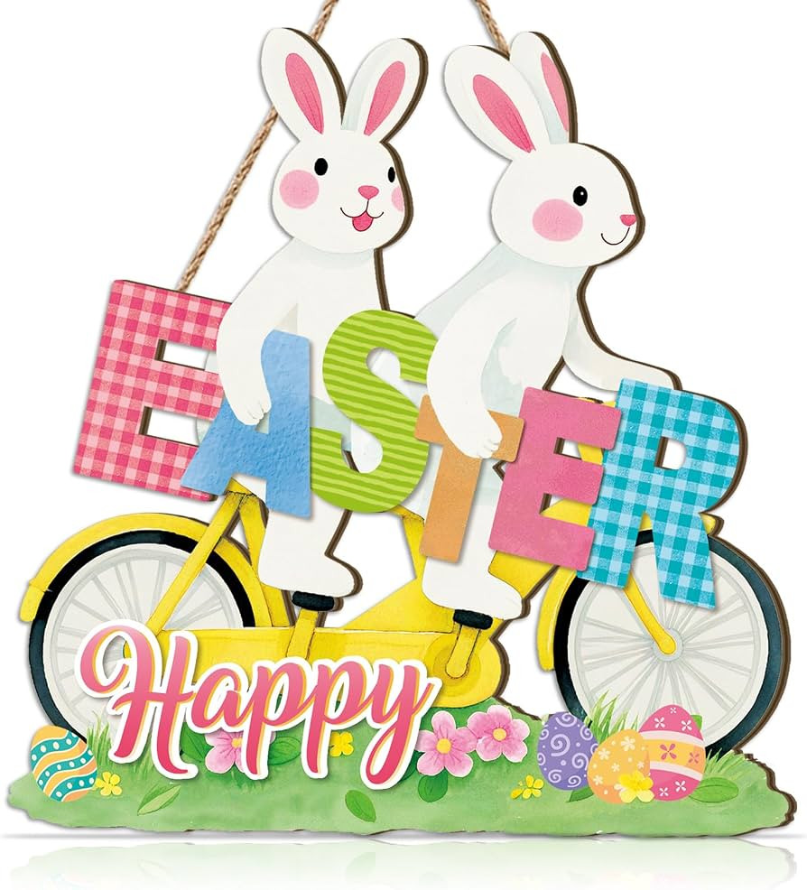 Celestdeco Spring Easter Welcome Sign,Happy Easter Wreaths for Front Door,Welcome Door Wreath,Col... | Amazon (UK)