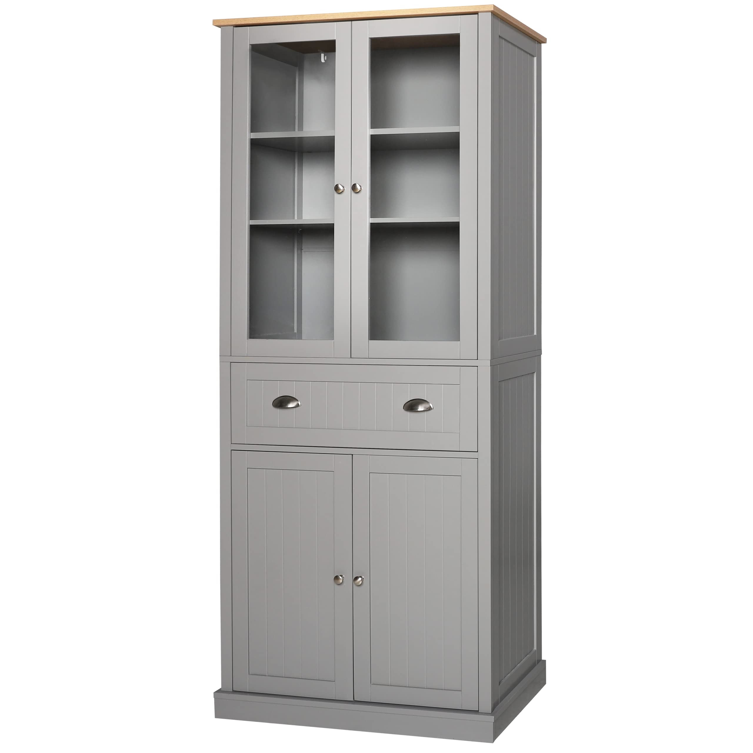 MUPATER Kitchen Pantry Storage Cabinet Microwave Hutch, 72'' Freestanding Hutch Cabinet Buffet Cu... | Amazon (US)