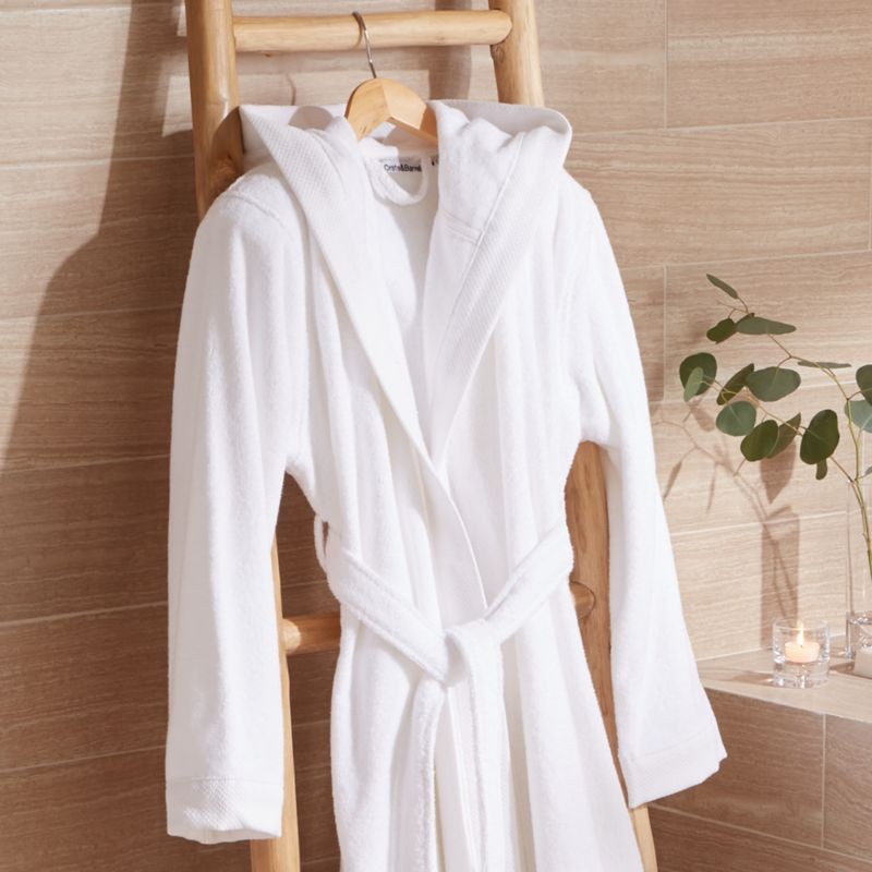 White S/M Turkish Bath Robe + Reviews | Crate and Barrel | Crate & Barrel