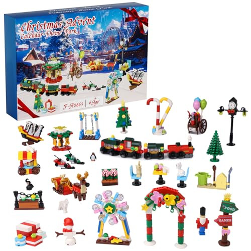 2024 Advent Calendar Christmas Building Set, City Park Holiday Countdown Playset with 24 Daily Collectible Surprises, Christmas Gifts for Party Favors, Kids 6+ | Amazon (US)