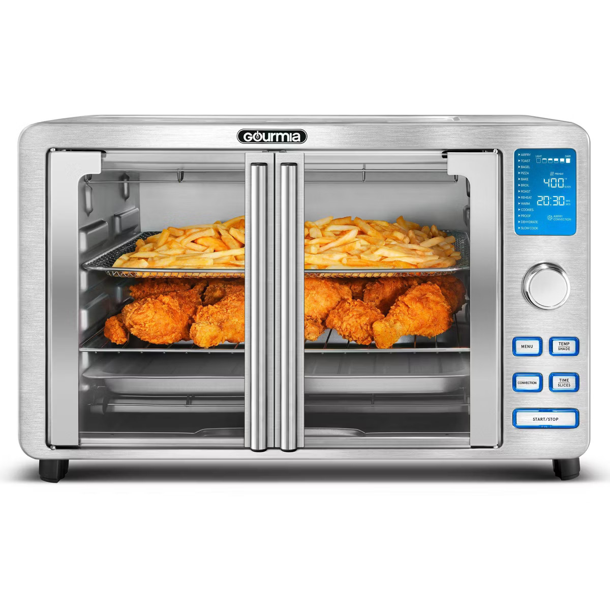 Gourmia 9-Slice Digital Air Fryer Oven with 14 One-Touch Cooking Functions and Auto French Doors:... | Target