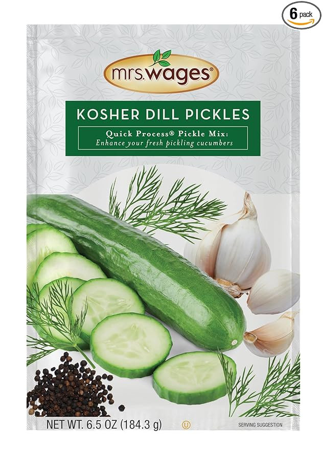 Mrs. Wages Kosher Dill Pickles Quick Process Mix, Quick and Easy, Simple-To-Use, Traditional Pick... | Amazon (US)
