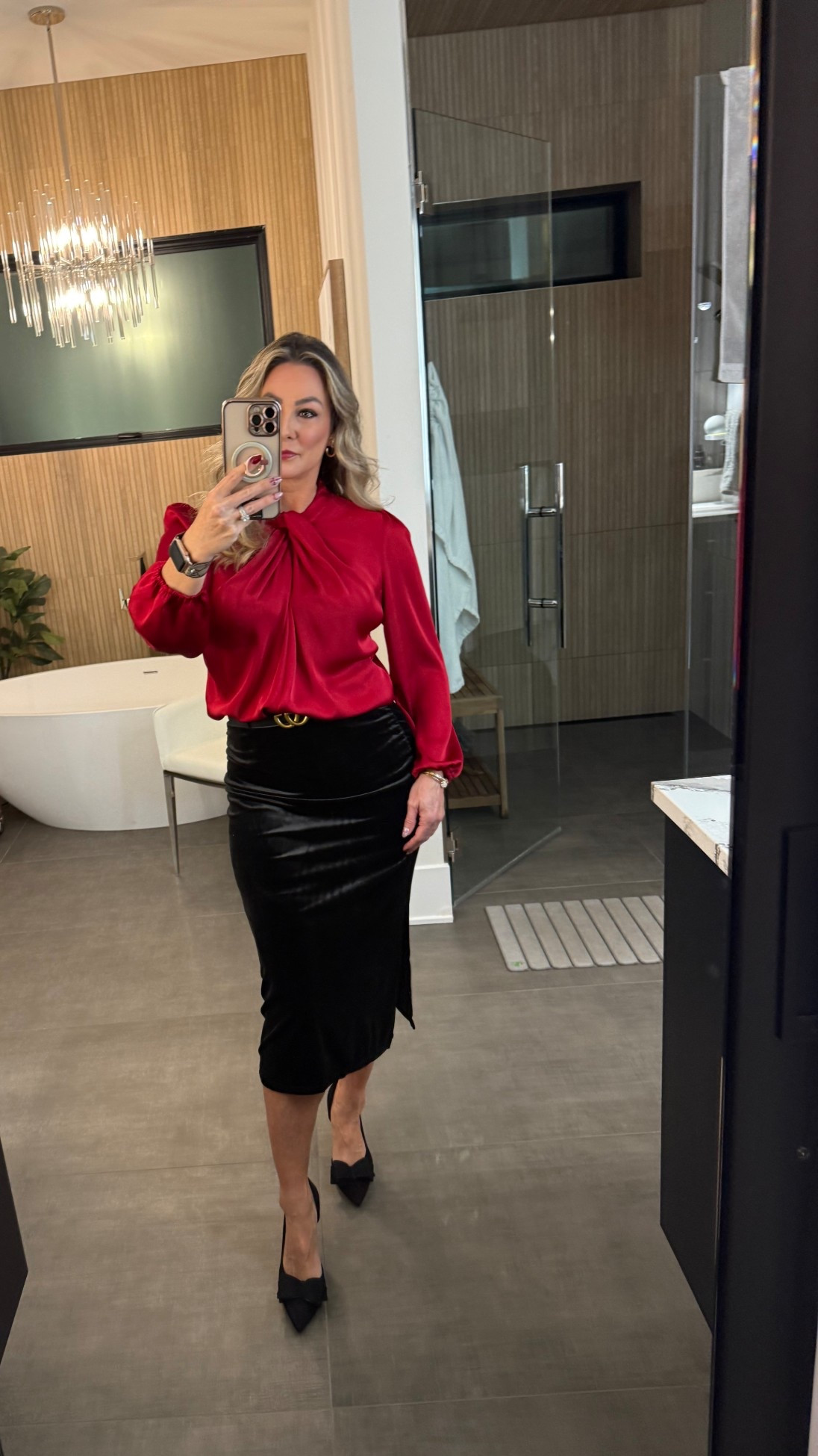 Holiday style, velvet skirt, satin top, bow heels 

#LTKSaleAlert #LTKHoliday #LTKFindsUnder50