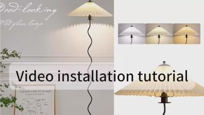 Huga Collective Kyoto Floor Lamp | Small Pleated Lamp | Squiggle Pleated Wavy Floor Lamp | for Be... | Amazon (US)