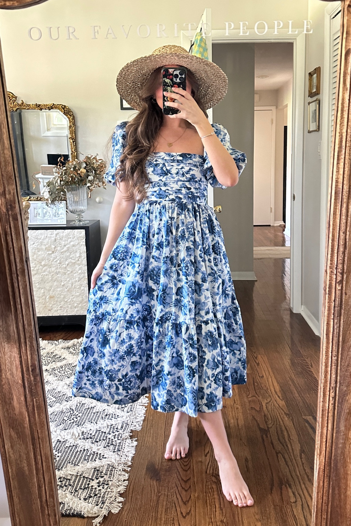 My favorite dress and straw hat for spring and summer! The dress is so comfy and flattering and I love the blue floral print. I never like hats on me but I love this one, and it fits my head! Both pieces are currently on sale too!

Dress: Small
Hat: L/XL

#LTKunder50 #LTKunder100 #LTKsalealert