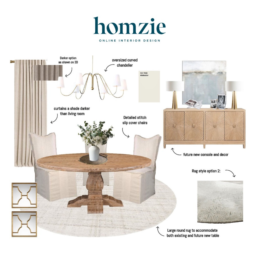 Dining room, buffet table, coastal style, chandelier, dining chairs, round dining table 

#LTKFamily #LTKHome #LTKFindsUnder100