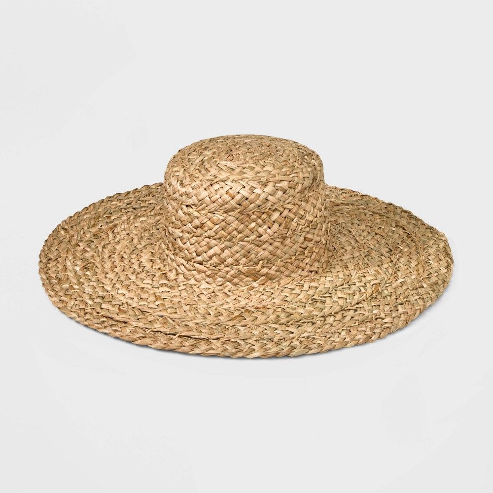 Hand Weaved Straw Boater Hat - Universal Thread™ Natural S/M | Target