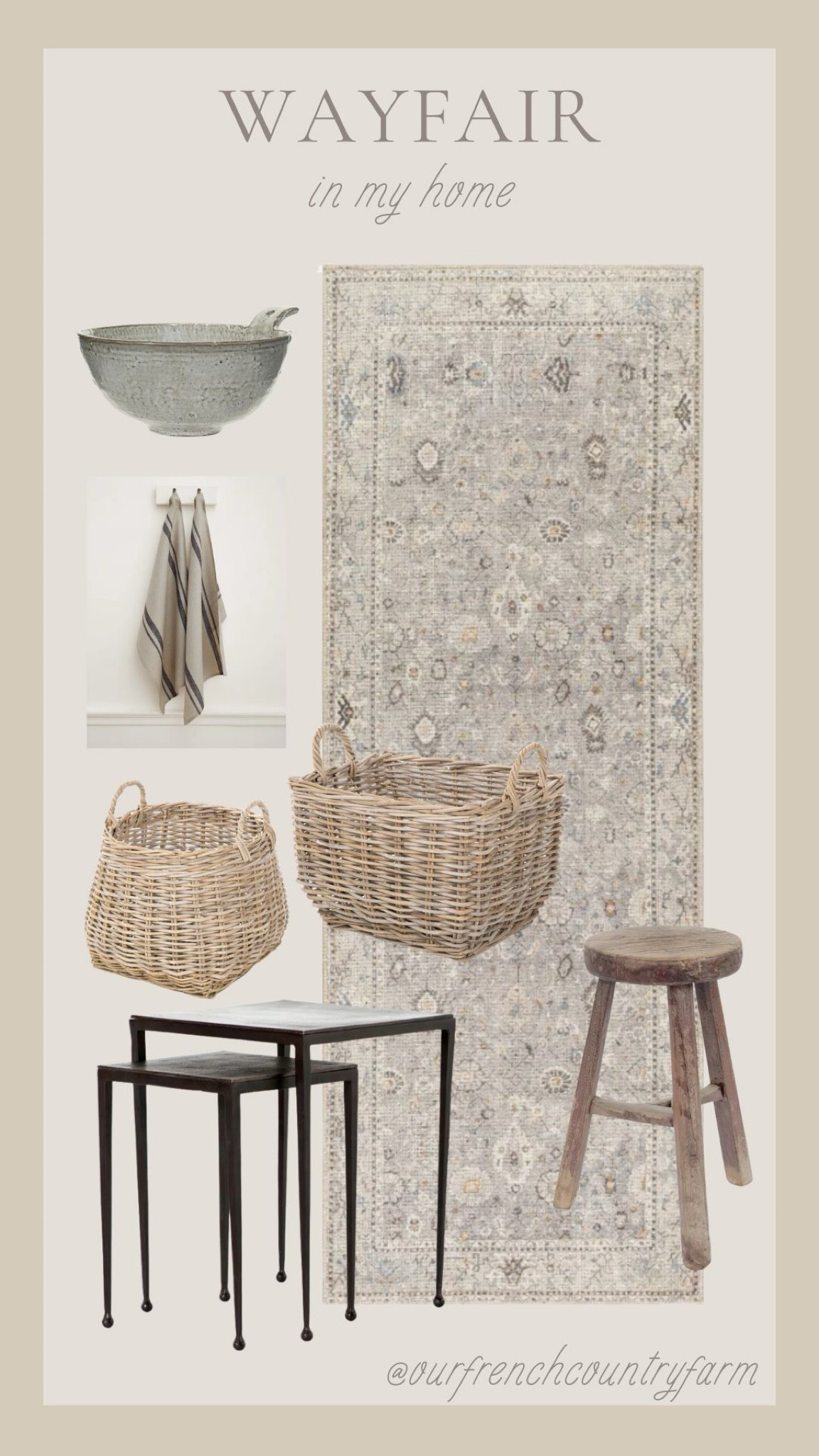 Some of my favorite pieces from @Wayfair in our home!  My kitchen runner is so affordable and looks like it costs three times the price!  These kitchen towels are my favorite for decor!  We love our metal nesting tables, baskets and vintage stool!

@shop.ltk #likekit  #Wayfair #Wayfairpartner

#LTKFamily #LTKHome