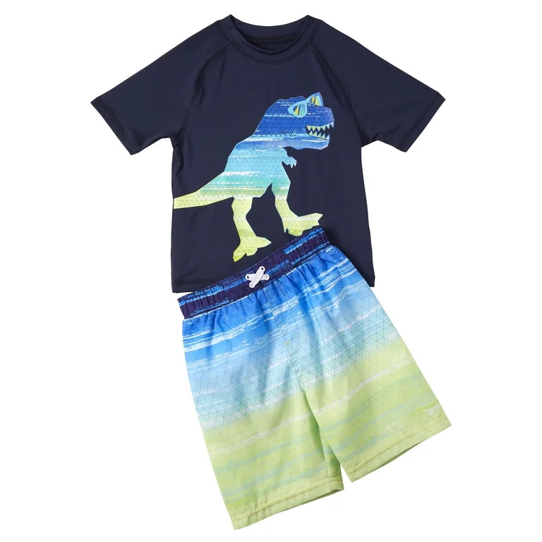 iXtreme Boys Short Sleeve Rashguard and Swim Trunks Set, 2-Piece, Sizes 4-7 | Walmart (US)