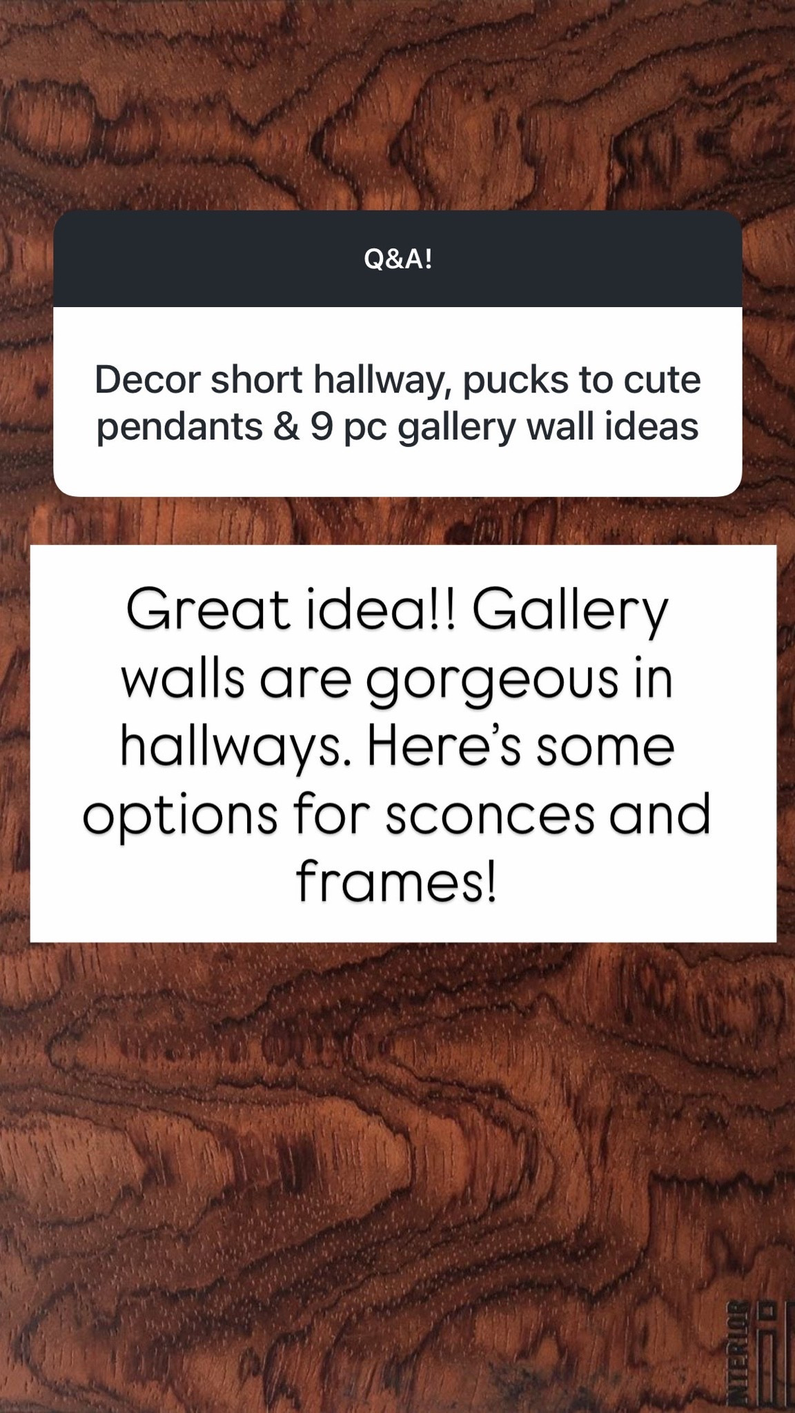 Matted frames and sconces!