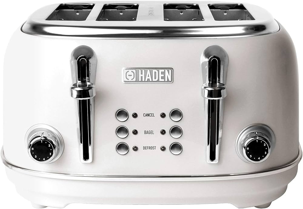 Haden 75013 Heritage 4 Slice Toaster, Wide Slot with Removable Crumb Tray and Settings, Ivory | Amazon (CA)