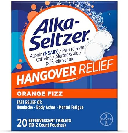 Alka-Seltzer Hangover Relief Effervescent Tablets Formulated for Fast Relief of Headaches, Body A... | Amazon (US)