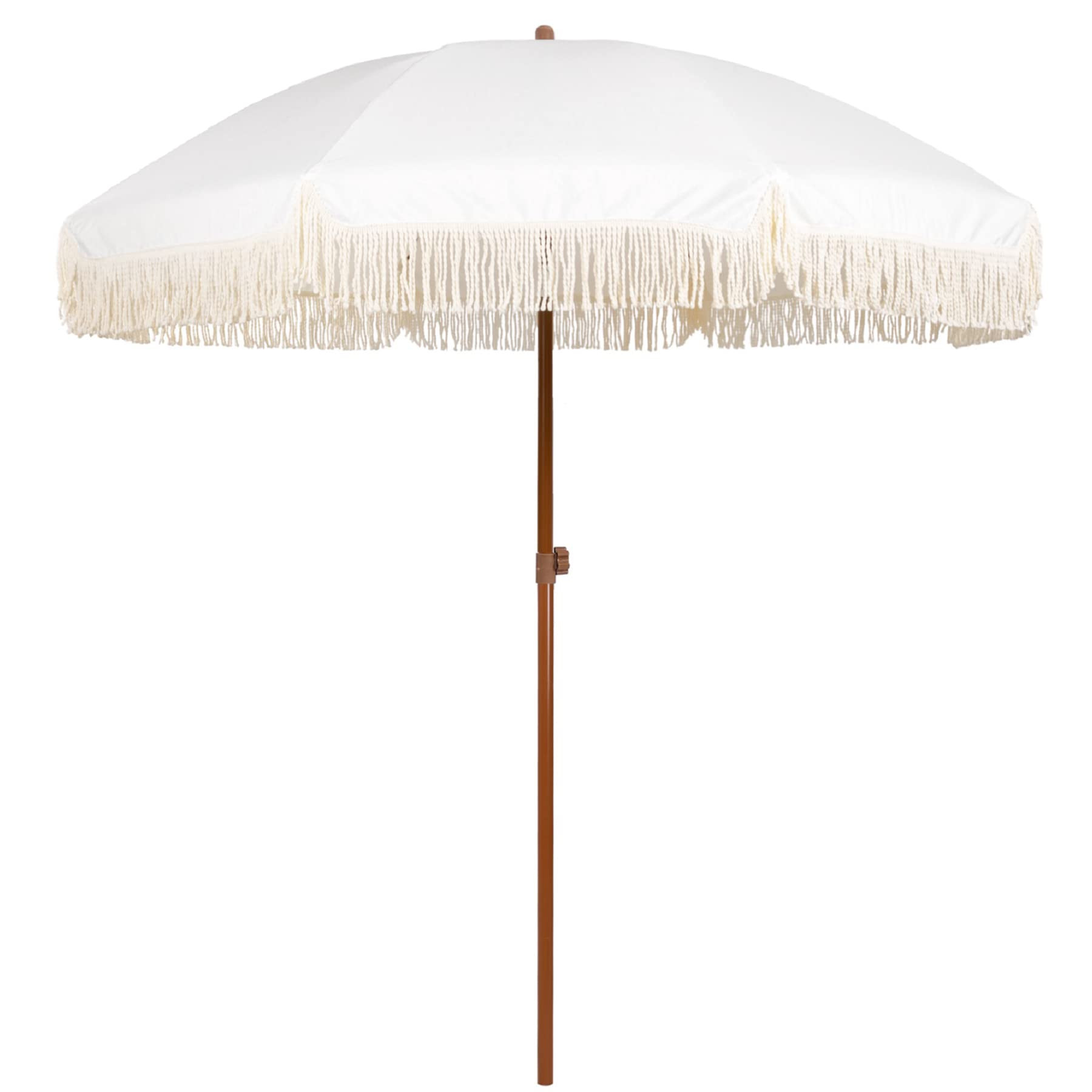 AMMSUN 7ft Patio Umbrella with Fringe Outdoor Tassel Umbrella UPF50+ Premium Steel Pole and Ribs ... | Amazon (US)