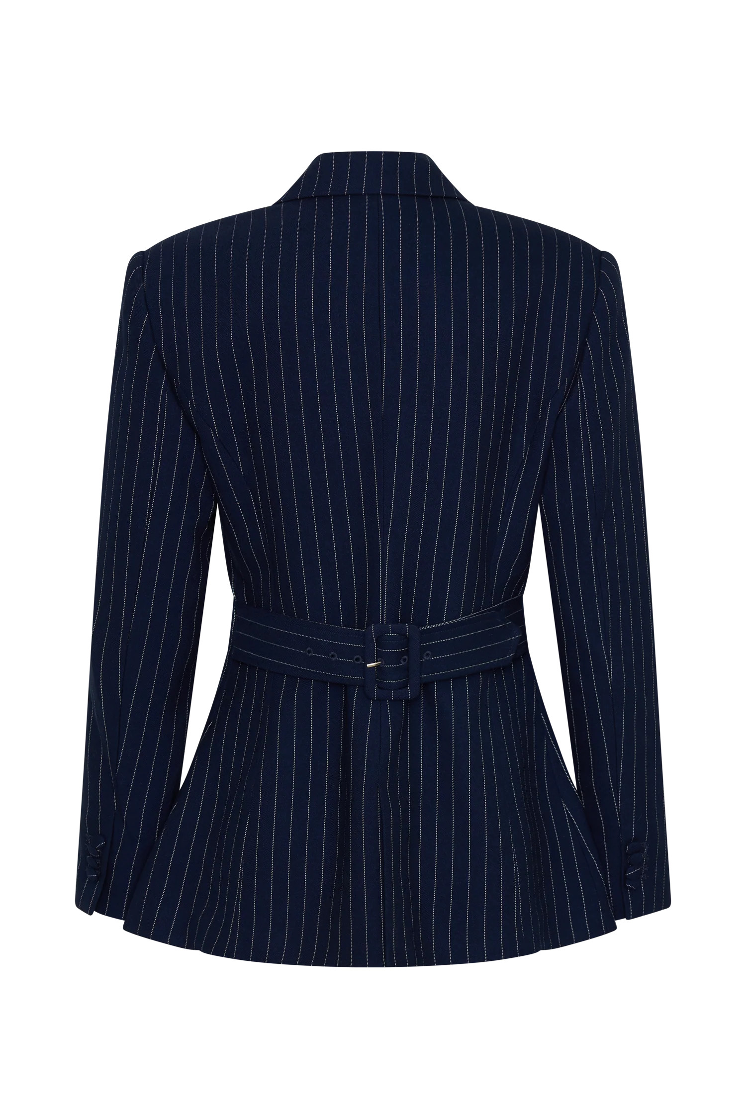 Bellamy Cinched Blazer - Navy Pinstripe | MESHKI US