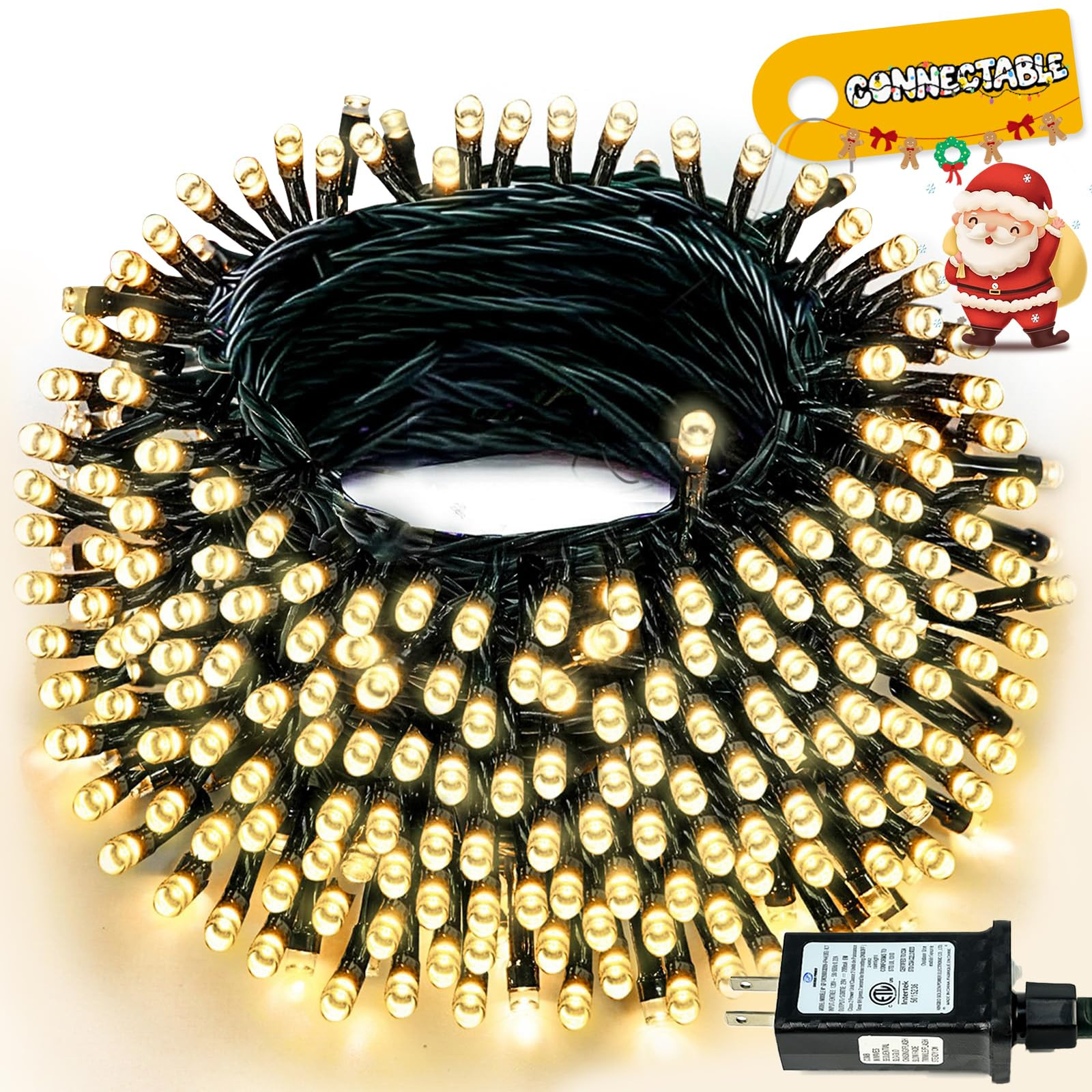 Connectable 240LED 88Ft 13Modes Christmas Lights Indoor Outdoor | Extendable Green Wire Christmas... | Amazon (US)