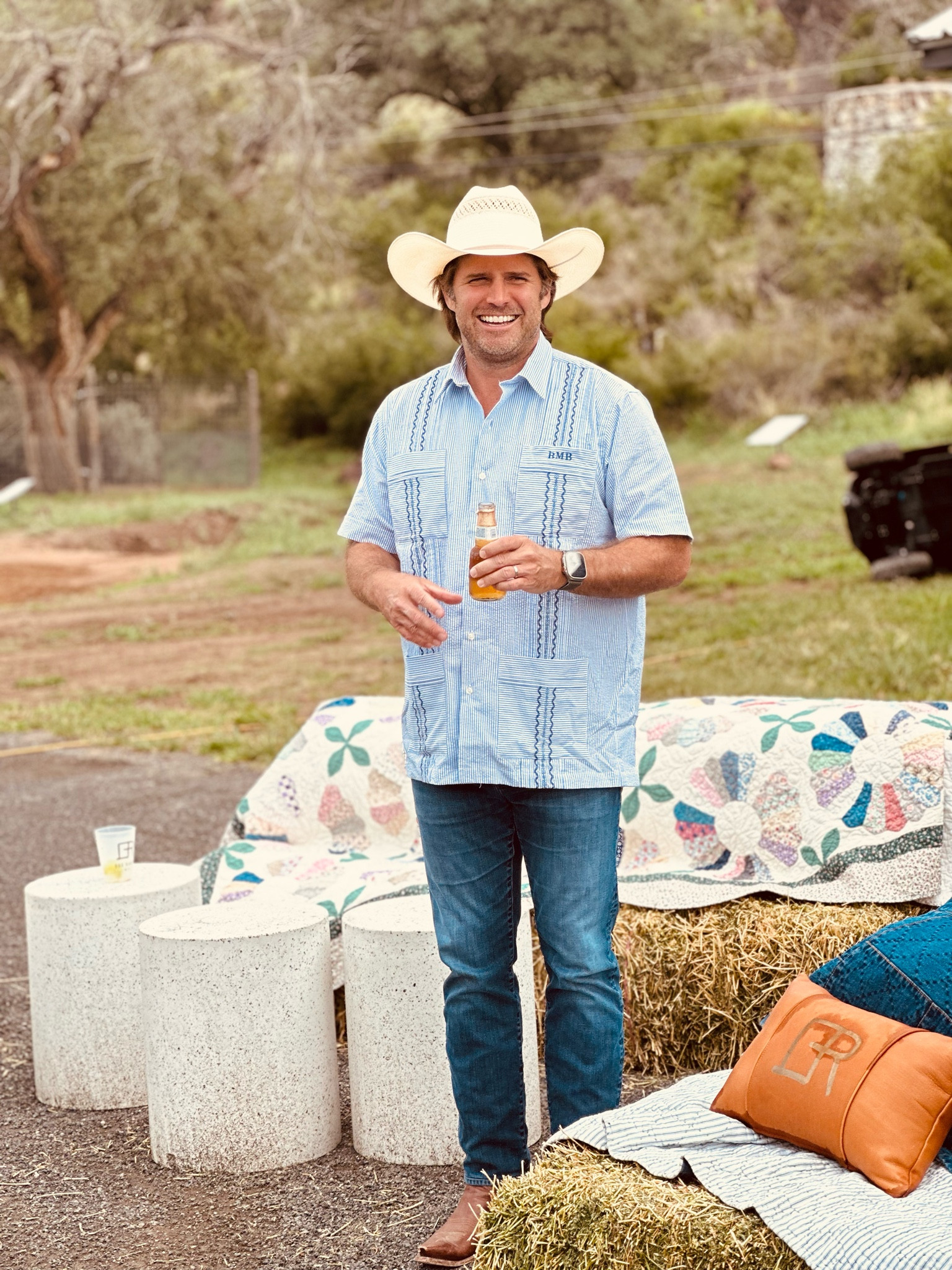 I love Bax in these guayaberas for events and dinners out here and I just ordered him a few more. We have his monogram added to the pocket and it’s a cool detail that is casual cool. 
I snapped this pic from a party we hosted this weekend and tagged a few things that we used to style the event.


#LTKtravel #LTKover40 #LTKmens